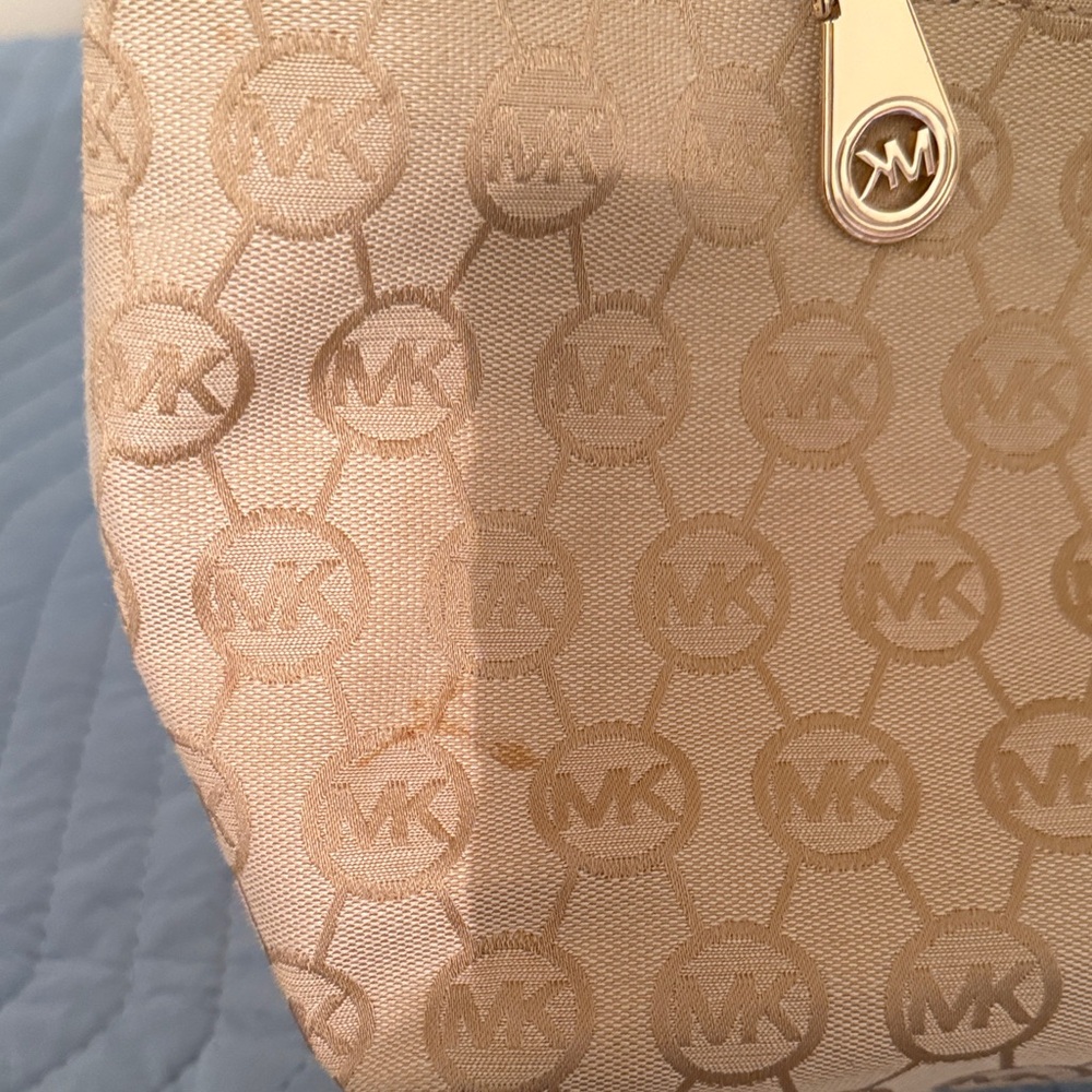 Michael Kors Beige Monogram Tote - Picture 6 of 7